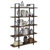 Industrial 5 Tier Bookshelf Retro Shelving Unit Retro Open Storage Display Shelf