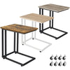 Mobile Side Table, C Shaped Sofa End Table, Coffee Snack Table for Living Room