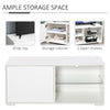 Modern TV Stand Media Unit w/ Cabinet 2 Shelves Living Room Home Office White