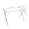 Computer Gaming Desk with Cup Holder Headphone Hook LED Racing Table Workstation