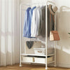 Portable Clothes Rack Rolling Garment Rack w Shelves 8 Side Hooks Hanging Closet