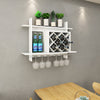 Wall-Mounted Wine Rack Wooden Wine Bottle Holder for 6 Bottles & 6 Wine Glasses