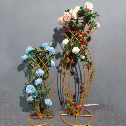 Gold Flower Stand Wedding Party Centerpiece Metal Column Pedestal Display Rack