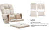 ONPNO Replacement Velvet Cushions 5PCS Set for Glider Rocking Chair and Stool