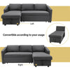 3 Seater Reversible Corner Sofa Sleeper Bed L Shape Couch Sofabed With Storage