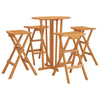 5 Piece Folding Bar Set Solid Wood Teak M2R3