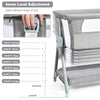 Baby Bedside Crib Portable Travel Cot Bed Mattress Mesh Co-sleeping with Wheels