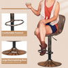 Set of 2 Bar Stools Adjustable Swivel Leather Pub Chair Kitchen Dining Chairs