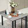 Modern Dining Table and Chairs Set 2/4 Seats Metal Frame Kitchen Home Grey/Brown