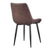 2pcs Home Office Faux Leather Brown Dining Chair Kitchen Chairs Upholstered Seat