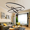 Dimmable LED Ceiling Light 3 Rings Adjustable Pendant Down Lamp Home Chandelier