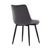 2pcs Dining Chairs Set Grey Diamond Velvet Padded Seat Back Dining Room Chair
