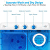 Twin Tub Washing Machine 2-in-1 Washer &Spin Dryer Semi-automatic Laundry Washer