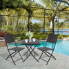 Rattan Garden Furniture Set Folding Table and Chairs for Patio Bistro Balcony