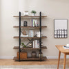 Industrial 5 Tier Bookcase Rustic Wood Shelving Unit Open Storage Display Shelf
