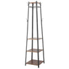 Heavy Duty Steel Frame Coat Rack Bedroom Hall Tree Coat Stand 4 Wood Shelves UK