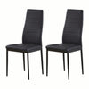 Modern Set of 4 Faux Leather Dining Chair Padded Seat Kitchen Dinning Room Black