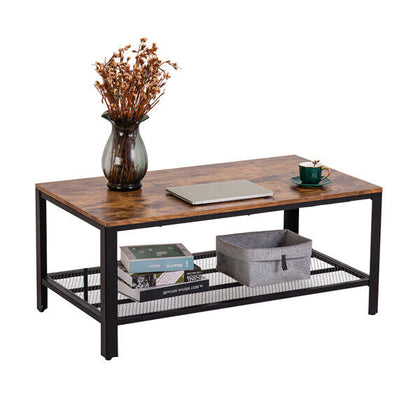 Industrial Retro Coffee Table Vintage Steel Frame Side End Desk Home Living Room