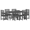 7 Piece Garden Dining Set Grey Solid Wood Pine I8G6