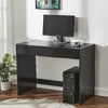 Black Computer Desk 2 Drawer Dressing Table Wooden Furniture Office 100cm - L