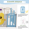 12+2 Panels Baby Playpen Foldable Kids Safety Activity Center & Basketball Hoop