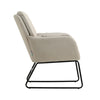 Vintage Fabric Upholstered Chair Tufted Back Home Leisure Armchair Metal Legs