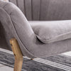 Occasional Modern Chenille Armchair Scallop Back Chair Single Sofa Fireside Seat