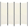vidaXL 4-Panel Room Divider Cream White 200x180 cm GF0