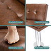 Single Sofa Bed Chair 3-Position Adjustable Reclining PU Leather Lounge Couch