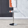 Glass Dining Table And 2/4 White Padded Chairs Set Office Home Kitchen Furniture