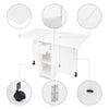 Mondeer Mobile Folding Dining Table Drop Leaf Table with 1 Drawer 2 Shelves