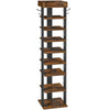 Vertical Shoe Rack 9 Tier Narrow Shoe Shelf Storage Organizer with Hooks