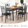 5PCS Dining Table & Chair Set Breakfast Bar Kitchen Furniture with Padded Seat