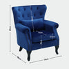 Chesterfield Wing Back Armchair Tufted Velvet Button Fireside Chair Lounge Sofa