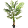 Artificial Palm Tree Fake Decorative Plants with Plastic Pot Non Toxic Material