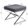 Upholstered Vanity Stool Footstool Sofa Table Chair Padded Seat X Shaped Stand