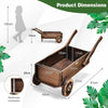 Garden Decorative Wagon Planter Box Wooden Wagon Cart Plant Stand with Wheels