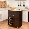 Rolling Kitchen Storage Trolley Cart Cupboard Island Cabinet 3 Tier Wine Rack