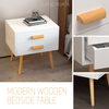 Bedside Table With Drawer Nightstand Storage Furniture Wooden Cabinets Bedroom