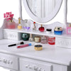 Dressing Table with Drawers, Mirror Stool Set Makeup Desk Vanity Table Bedroom