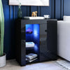 Modern Sideboard Display Cabinet Cupboard High Gloss 2 Doors 3 Drawers LED