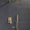 Concealed Shower Mixer Taps Square 30cmHead Spray Rail Bathroom Set Brushed Gold