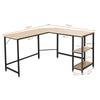 L-Shaped Corner Computer Desk Industrial PC Table Large Workstation with Storage