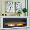 Bio Ethanol Fireplace Black Matte Box Real Flame & Glass Design Eco Fire Burner