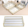 Vintage Mirrored Storage Box Gold Tray Jewelry Earring Cosmetics Display Box