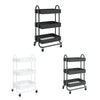 vidaXL 3-Tier Trolley Steel Plenty of space Rugged stable brake Move flexibly