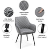 Dining Chairs Velvet Tub Chairs with Soft Padded Backrest and Arms Grey 2/4/6pcs