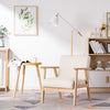 Modern Wooden Single Seater Sofa Living Room Accent Chair Beige Fabric Armchair