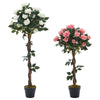 60/120/150cm Large Artificial Rose Tree Potted Plant Pink Flowers Garden Porch