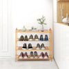 4 TIERS BAMBOO SHOE RACK FOOTWEAR ORGANISER WOODEN STORAGE SHELVES STAND